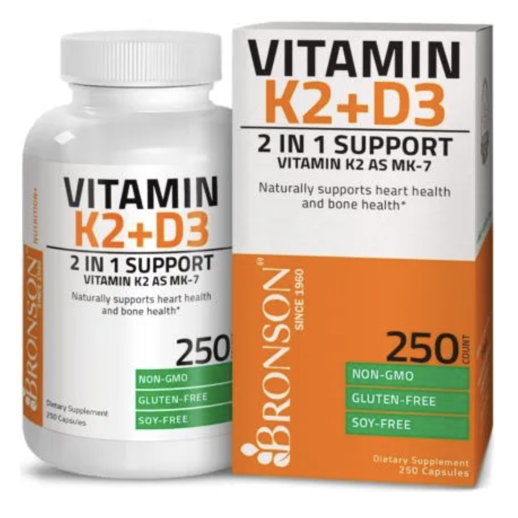 Bronson Vitamin K2 D3 5000 IU 120 Caps & 250 Caps