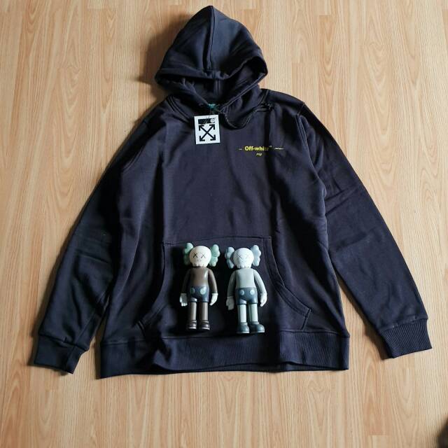 JAKET PRIA HOODIE OFF WHITE GOLD GRADIENT PREMIUM