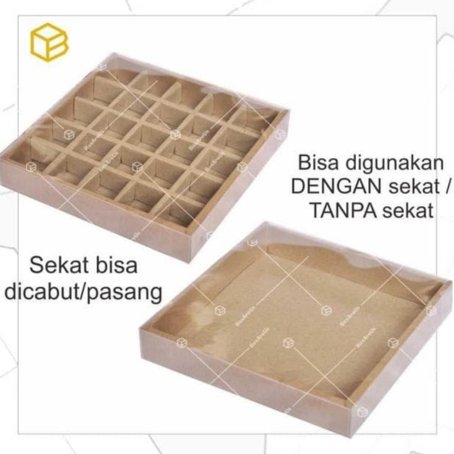 

Kotak Kardus Box Sekat Nastar Kue Kering Bronis Brownies Warna Coklat