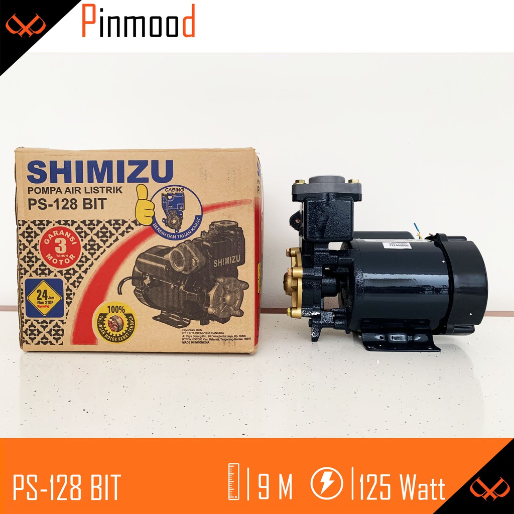 SHIMIZU MESIN POMPA AIR LISTRIK PS 128 BIT PS128 PS128BIT WATER PUMP MANUAL SUMUR DANGKAL