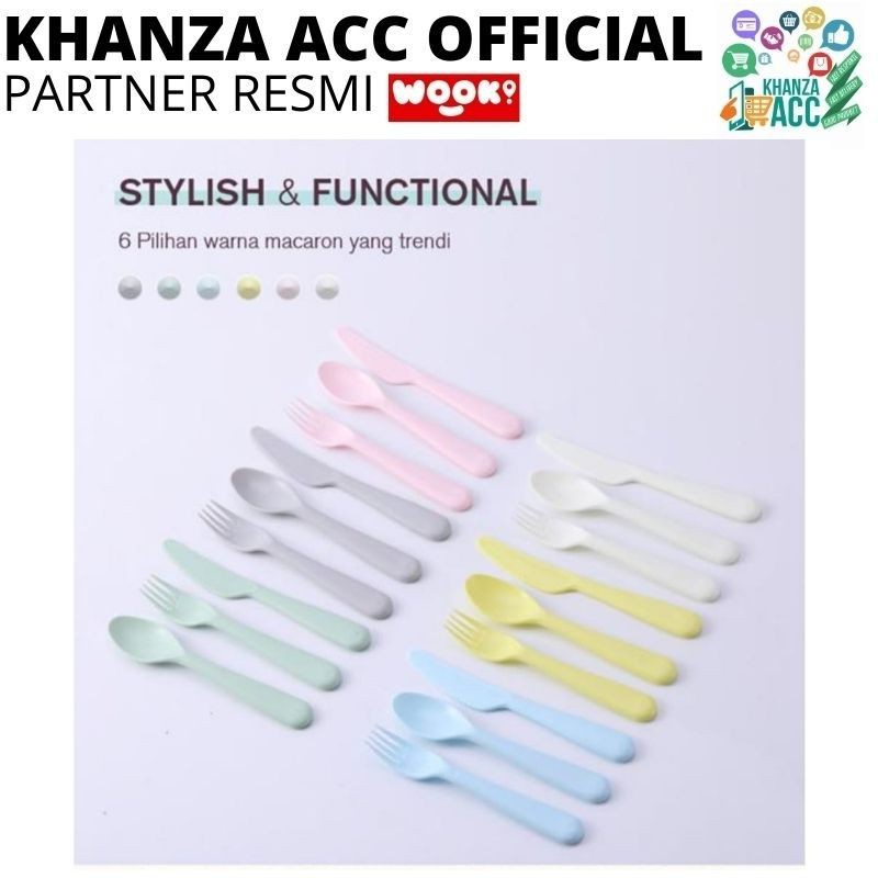 KHANZAACC SAMONO STW04T Sendok Garpu Pisau (1set isi  paket) Colorful