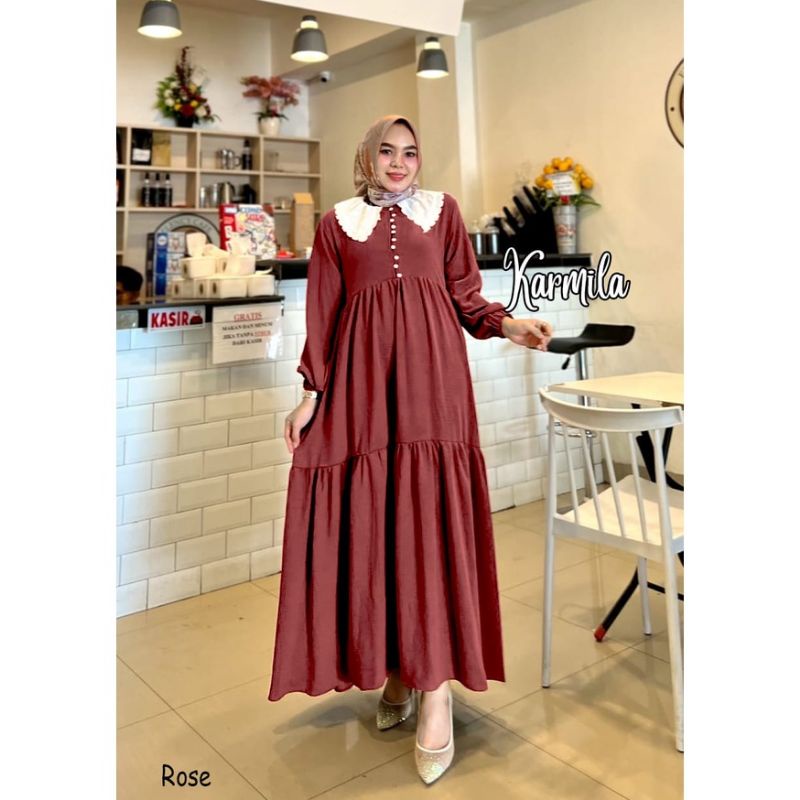 KARMILA casual gamis kondangan gamis pesta muslimah wisuda bridesmaid walimatul