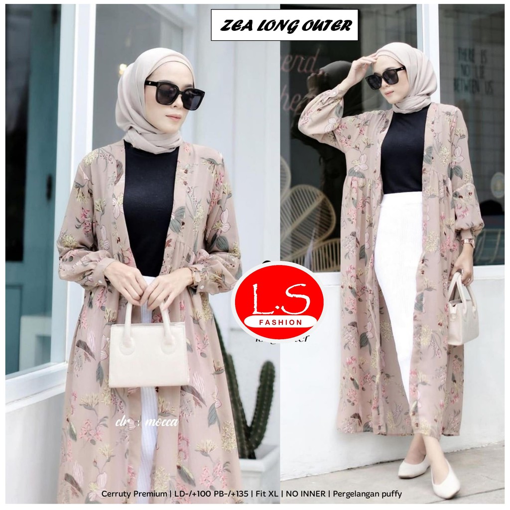 zea long cardy // long outer ceruti premium ld -+120cm pjg -+134cm // outer wanita // long outer cardigan //outer cardigan panjang // outer panjang