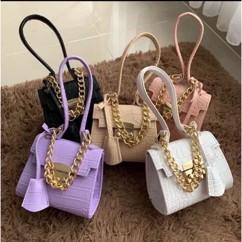 TAS ANDIN CROCO MINI VIRAL DUATALI SLEMPANG/HAND(TANGAN) MURAH