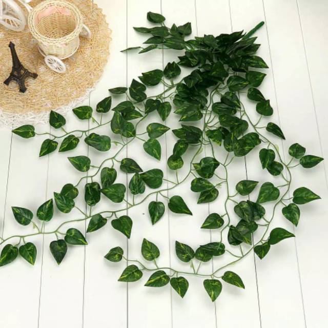 TANAMAN DAUN GANTUNG TANGKAI B8322 DAUN PLASTIK TANAMAN GANTUNG ARTIFICIAL DAUN RAMBAT PLASTIK HOME DECOR