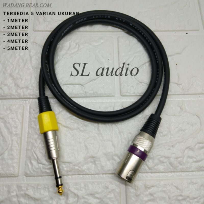 Kabel XLR Male Canon To Trs Stereo Jack Akai 1meter 2meter 3meter 4meter 5meter kabel Canare
