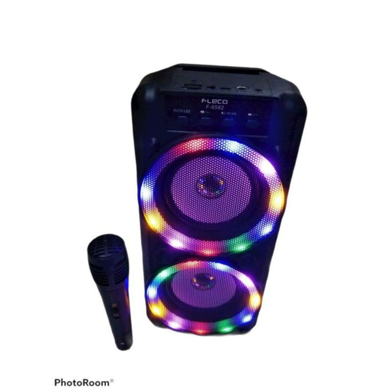 COD SPEAKER BLUETOOTH KARAOKE F-6582 LED TERBARU FREE MIC KARAOKE SUARA SUPER BASS//SPEAKER SALON AKTIF F-6582 LED PLUS MIC KARAOKE