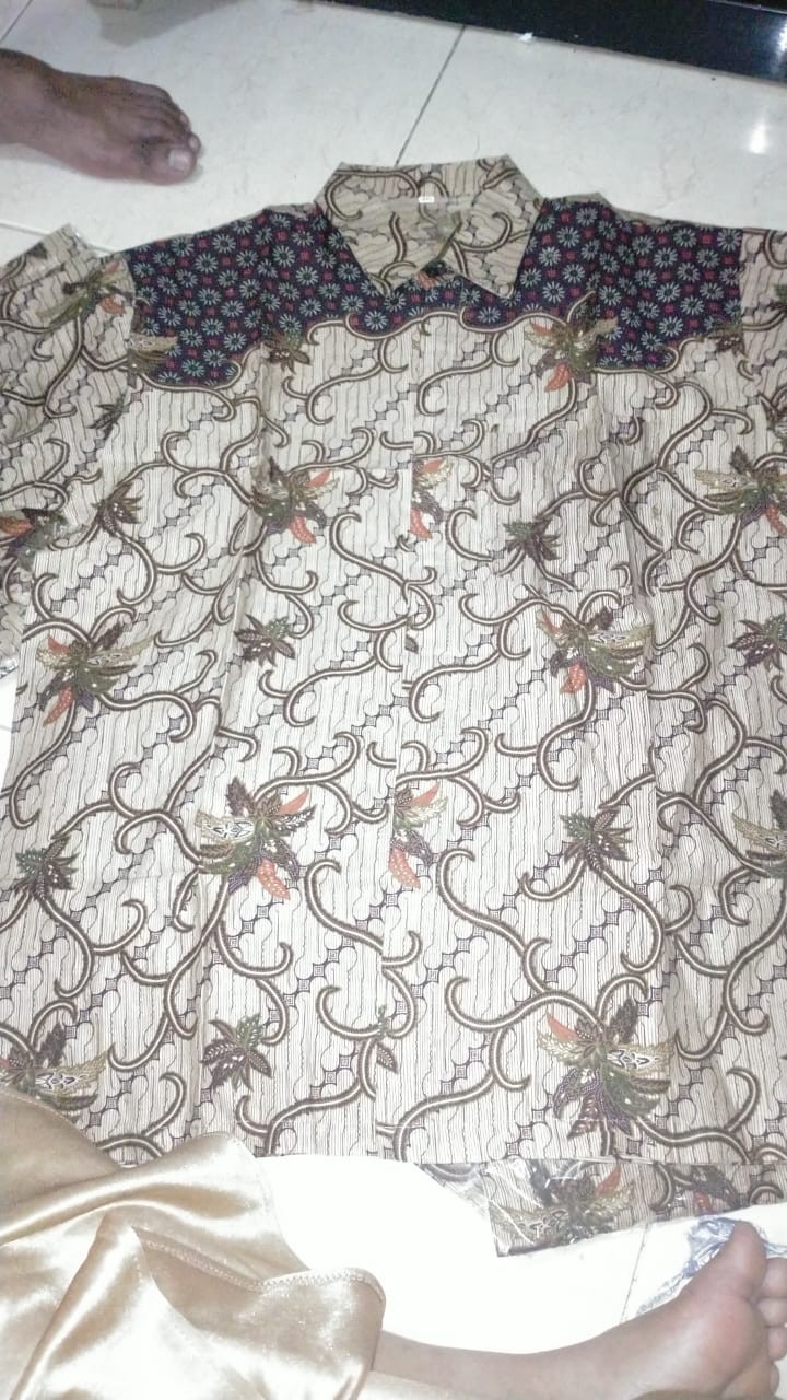 Promo 12.12 Bswart Batik Hrb026 Kenongo Padi Pekalongan M L Xl Batik Pria Murah Modern Grosir