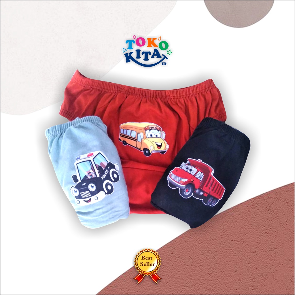 CELANA DALAM ANAK (3 pcs) CD Laki-laki Mobil MURAH