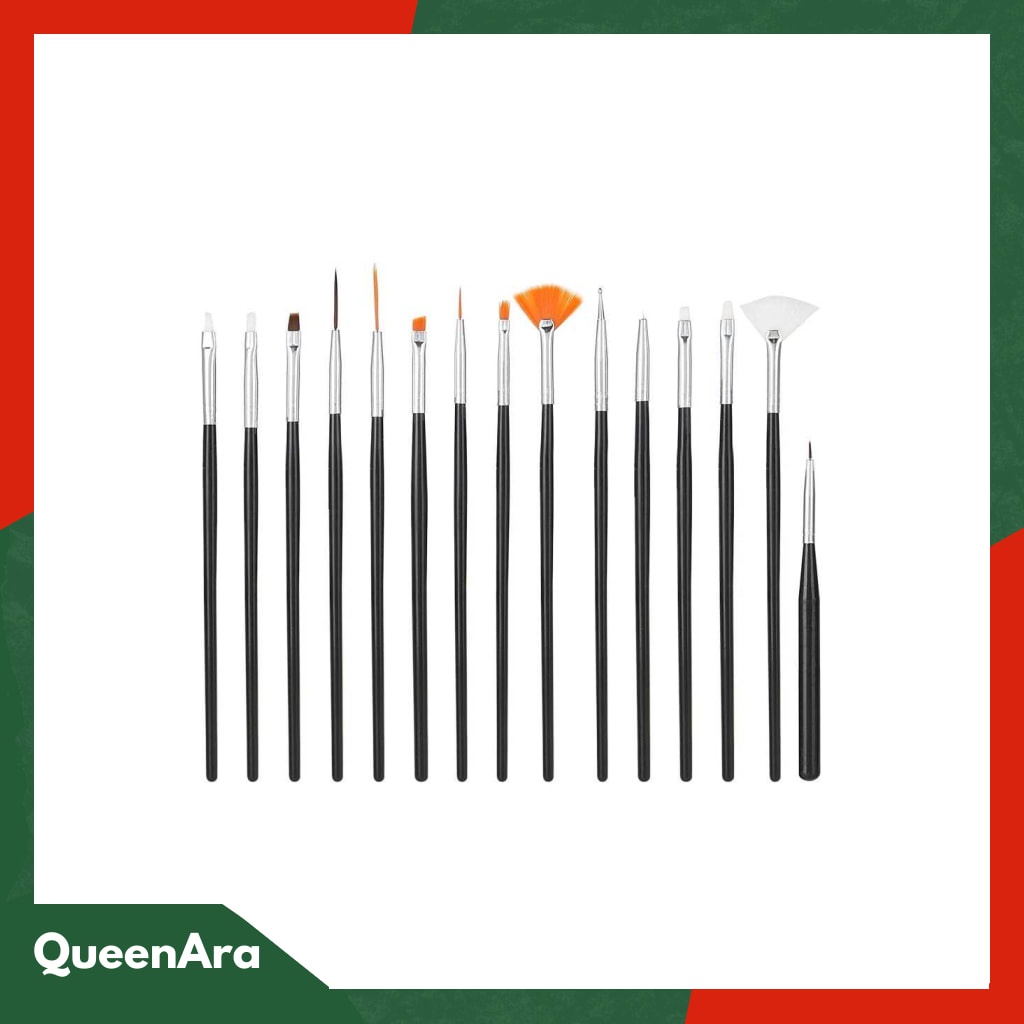 NelBeauty Brush Kutek Kuku Pro Nail Art Dotting Tools 15 PCS - N180