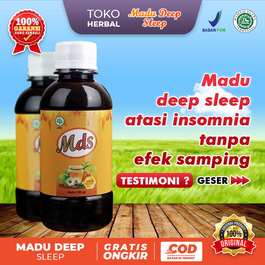 Obat Tidur Herbal Alami Paling Ampuh Madu Deep Sleep Isi 280 GR