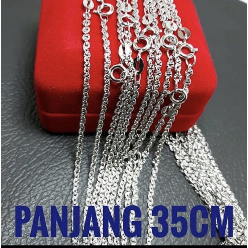 Kalung anak nori ukir kalung anak perak 925 lapis emas putih