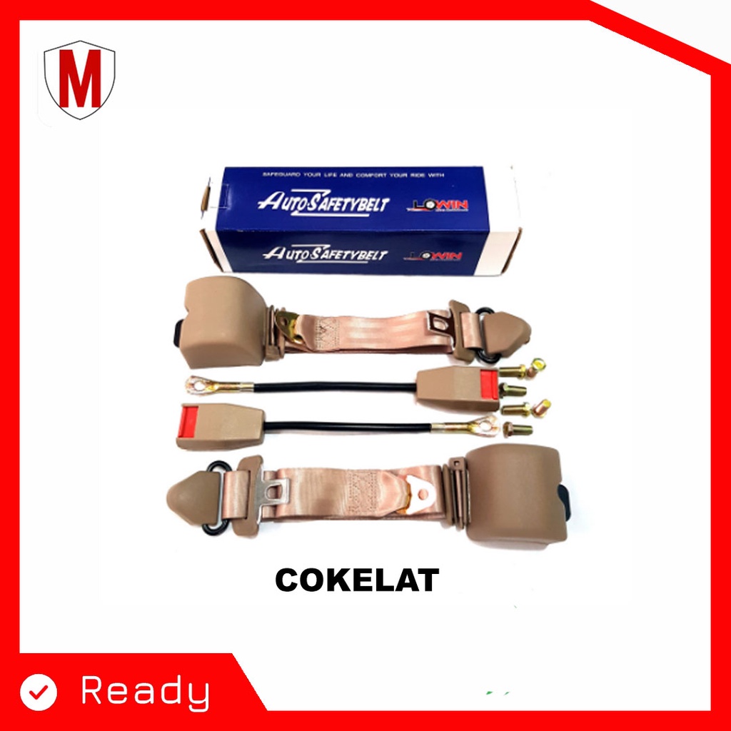 SABUK PENGAMAN SAFETYBELT OTOMATIS SAFETY BELT OTOMATIS 3 TITIK CREAM HITAM DAN ABU