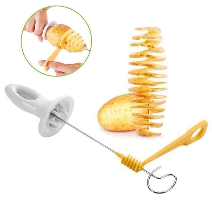 Alat Pemotong Kentang Tornado Potato Spiral Cutter Slicer korea snack