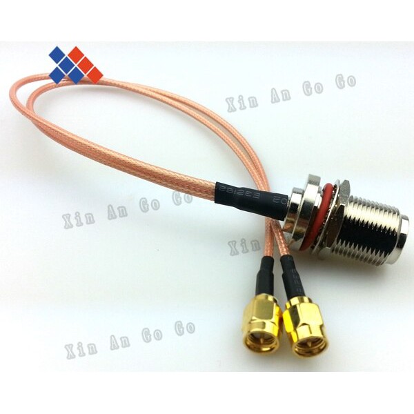Pigtail Dual SMA To N Female - Pigtail 2x Rp-SMA To N Female