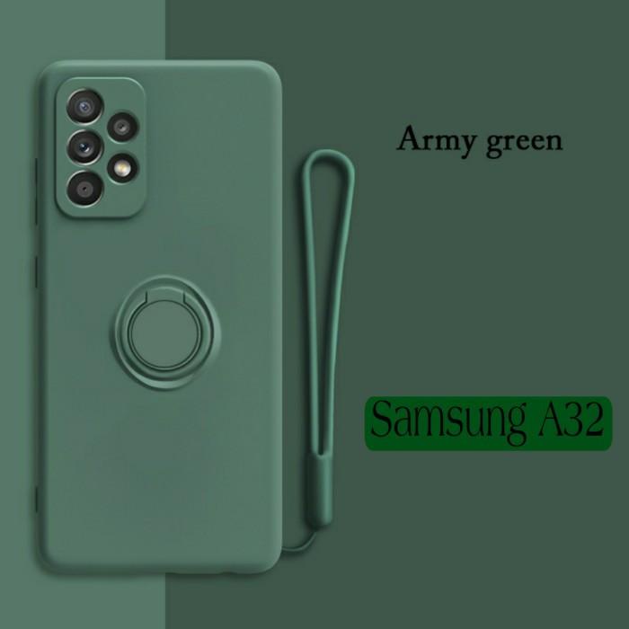 Wearable Case Samsung Galaxy A32 4G 5G Silicone Ring Holder Microfiber - Pink, A32 4G