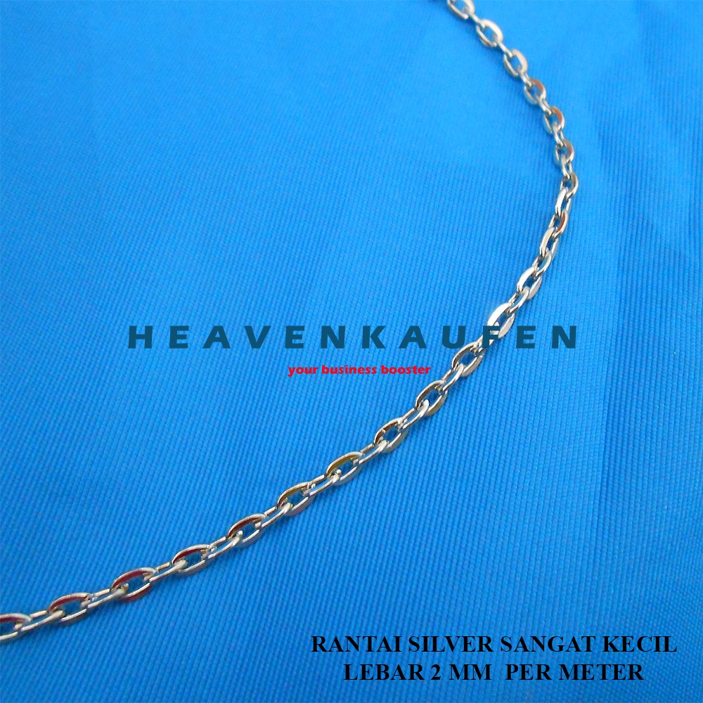 Rantai Silver Sangat Kecil Lebar 2 mm Untuk Rantai Craft Dll Harga Per Meter