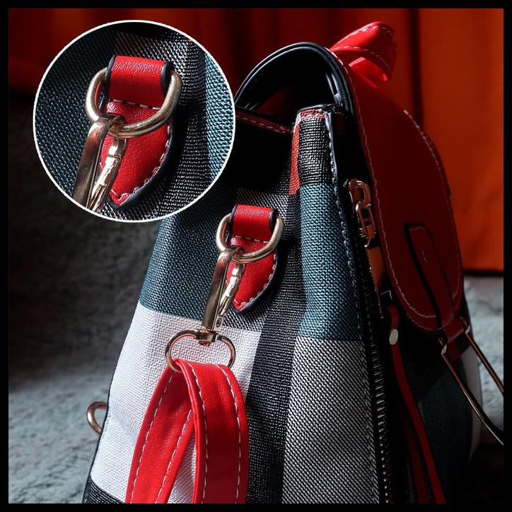 Kinka Ally Tas Wanita Ransel Murah Import Kulit Fashion Korea - Putih