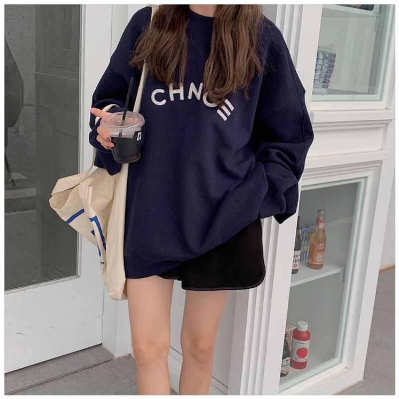 Sweater Blouse Crewneck oversize pakaian pria wanita Korean Style CHANGE KEKINIAN