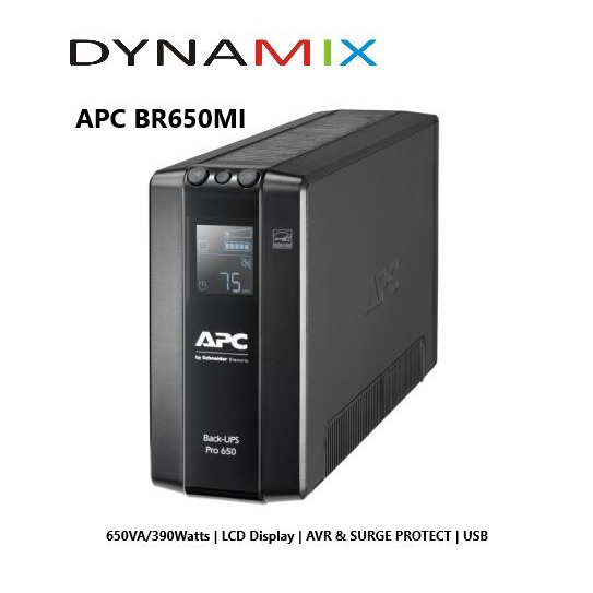 UPS APC BR650MI Back UPS PRO 650VA 390Watts - LCD Interface | Baterai Backup GARANSI RESMI
