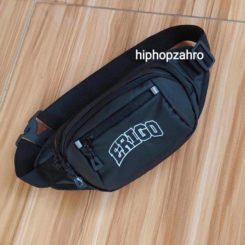 Tas Waistbag pinggang dan selempang pria gaul keren bahan bimo anti air