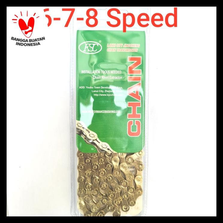 ORIGINAL Rantai Sepeda 8 Speed Gold - Rantai Sepeda MTB Sepeda Lipat