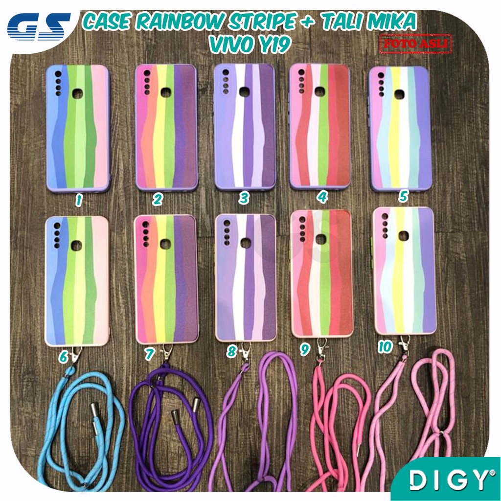Softcase Tali Slingcase Lanyard Rainbow SAMSUNG A32 4G A02S M02S  OPPO A53  XIAOMI POCO M3 X3