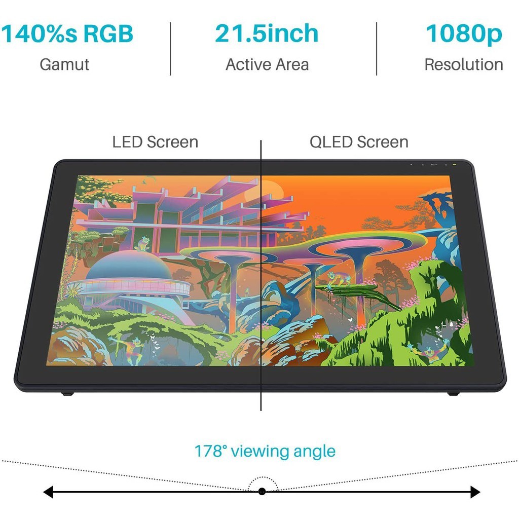 HUION Drawing Tablet KAMVAS 22 Plus Pen Display Garansi Resmi Indonesia 1 tahun