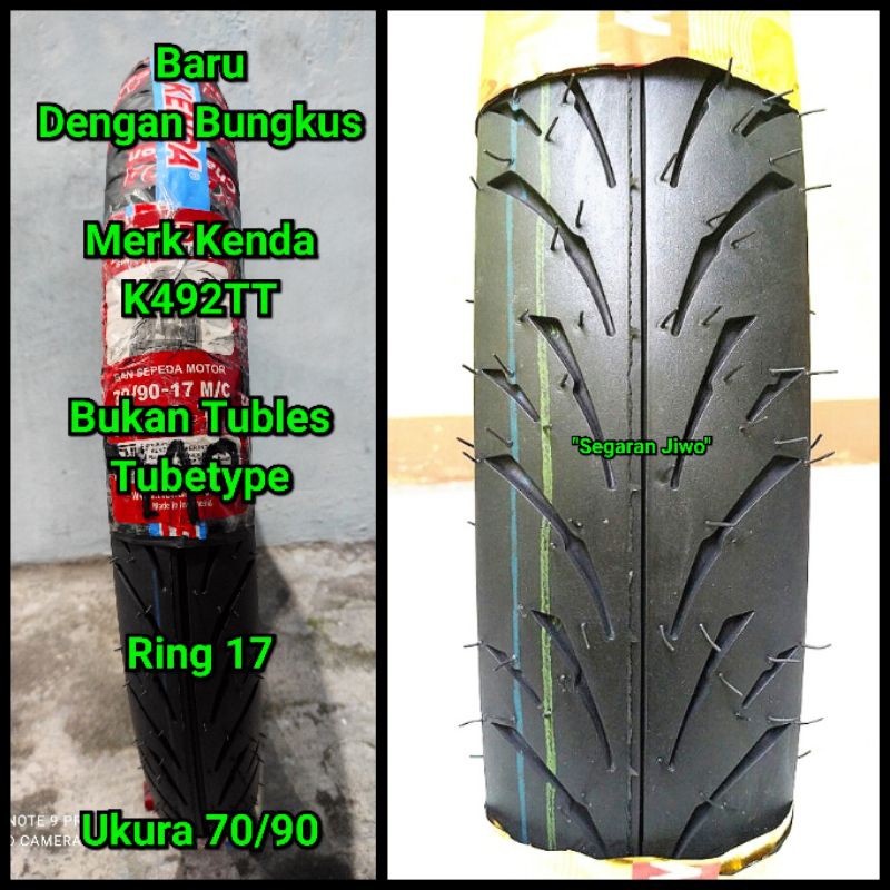 Ban motor ring 17 ukuran 70/90 setara dengan ukuran 2.50 merk Kenda ban depan honda supra