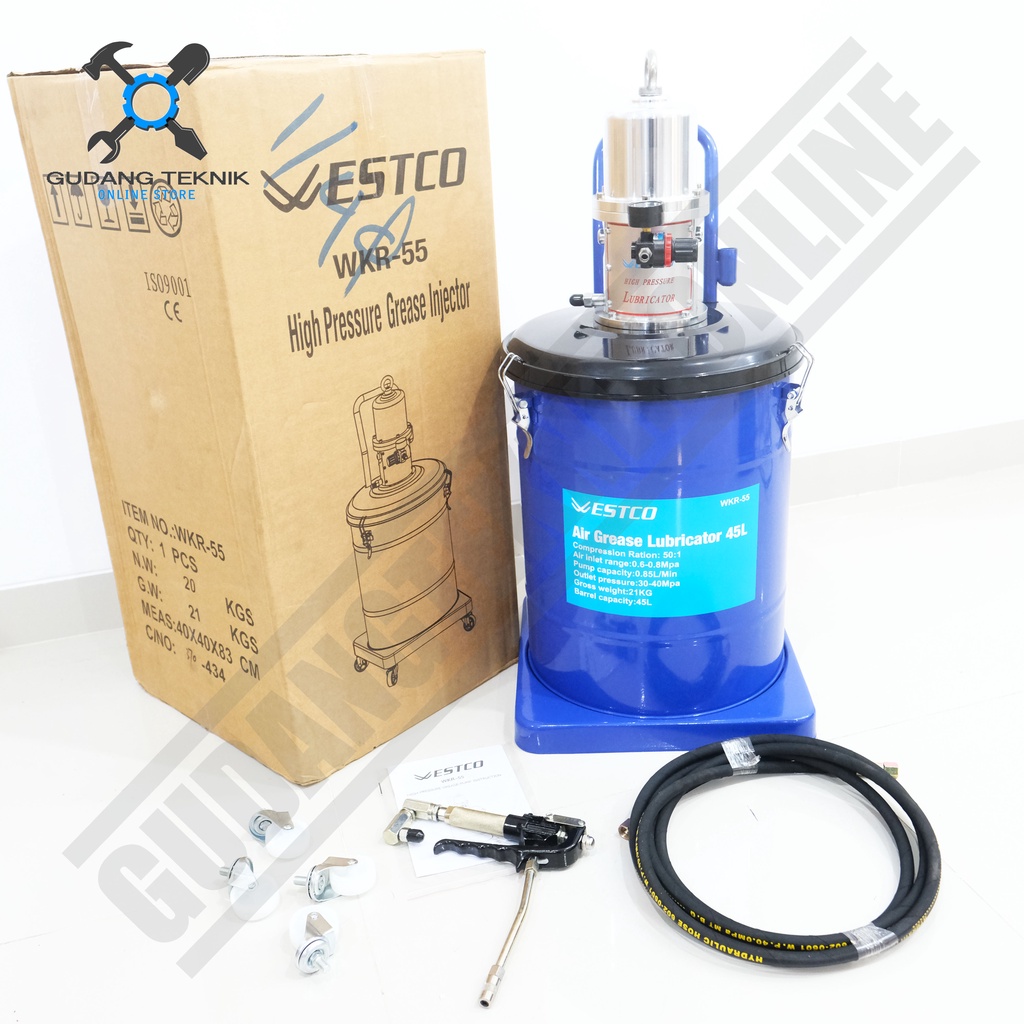 Pompa Pelumas Air Grease Lubricator 45L WESTCO WKR55 / Pompa Oli Angin Greas Gemuk Lubrikator 45 Liter WK 55 WESTCO WK-55
