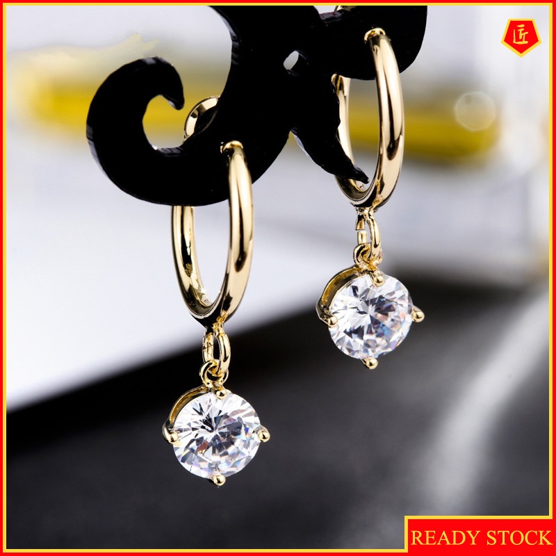 [Ready Stock]Personalized Elegant Diamond-Embedded Ear Clip Earrings