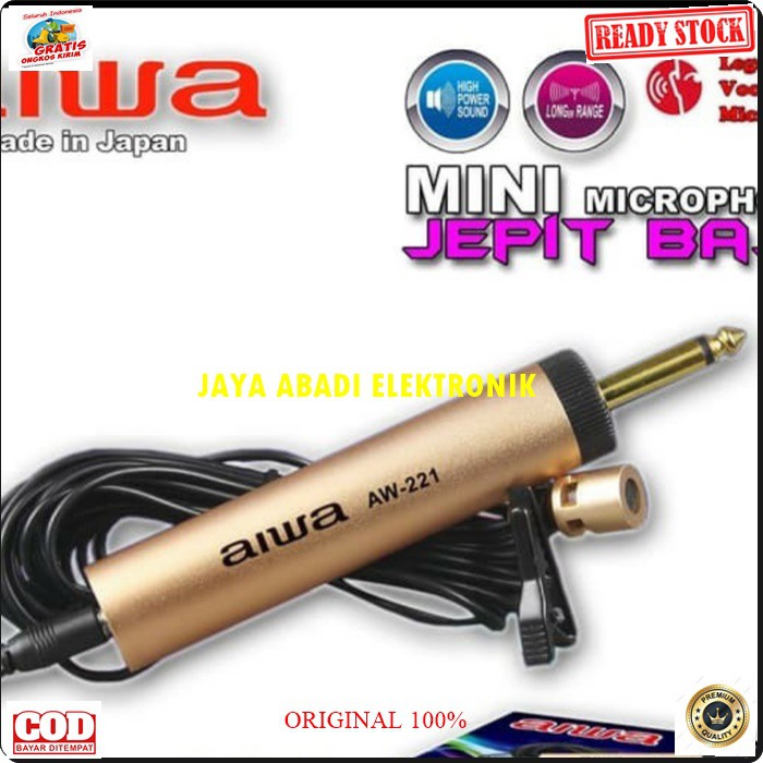 G498 AIWA MIC JEPIT KABEL 8 METER KANCINF KERAH BAJU MIKROPHONE CLIP ON CONDENSOR SENSITIF AUX MIKROPHONE MIK KARAOKE SOUND AUDIO KLIP CABLE PROFESIONAL PRO VOKAL KARAOKE MIKROPHONE AUDIO SYSTEM PANGGUNG DJ STUDIO SENSITIF AUX PAKAI BATERAI A2