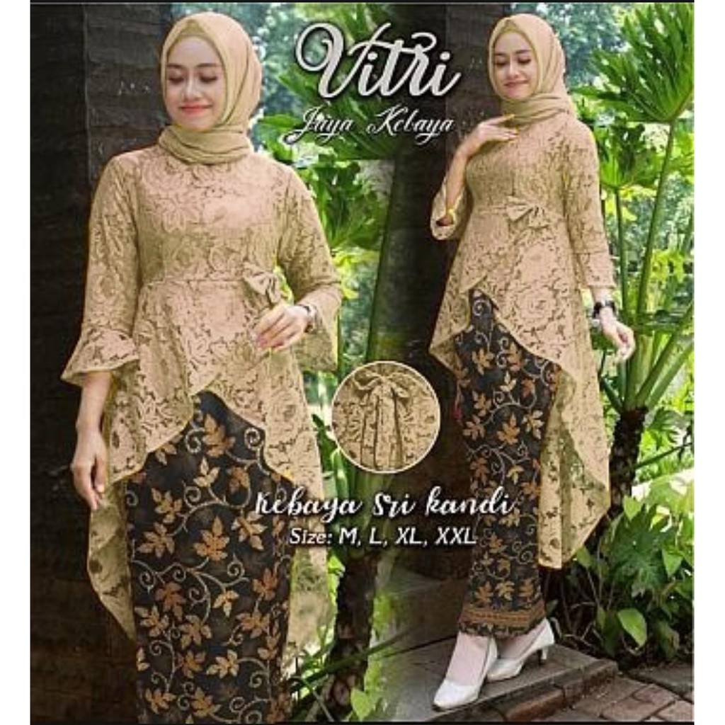 KEBAYA VITRI ROK BATIK / PAKAIAN SETELAN WANITA LENGAN PANJANG L XL XXL