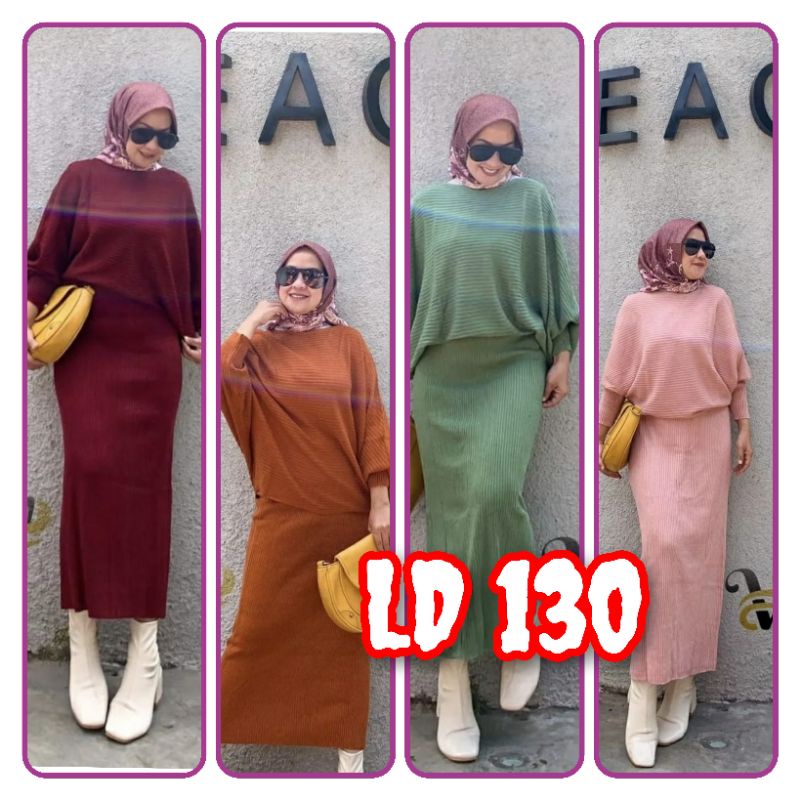 SET KNIT JUMBO LD 130 SETELAN REACH RAJUT MURAH FASHION WANITA