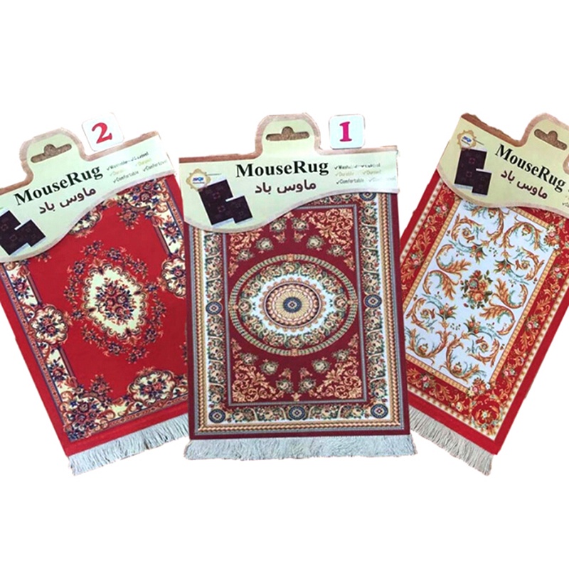 {LUCKID}Rectangular persian mini rug woven rug mouse pad carpet tassel mat