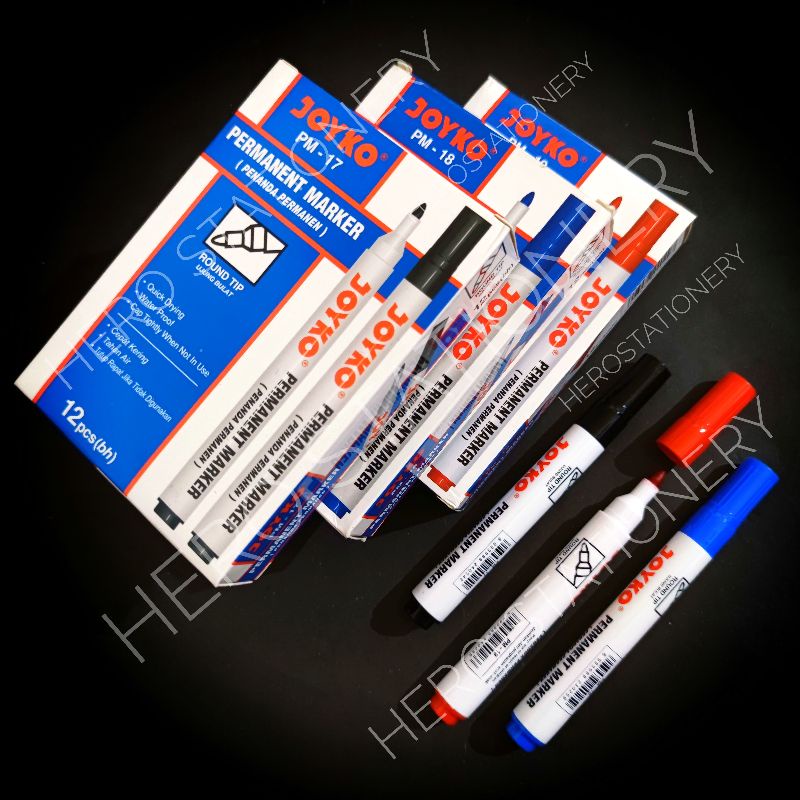 

Spidol permanen marker joyko hitam biru merah PM-17 PM-18 PM-19