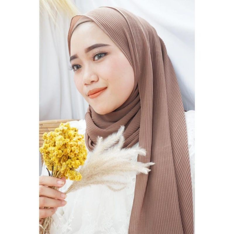 Pashmina Plisket Ceruty BabyDoll Kerudung Pashmina Plisket Termurah Safa Hijab