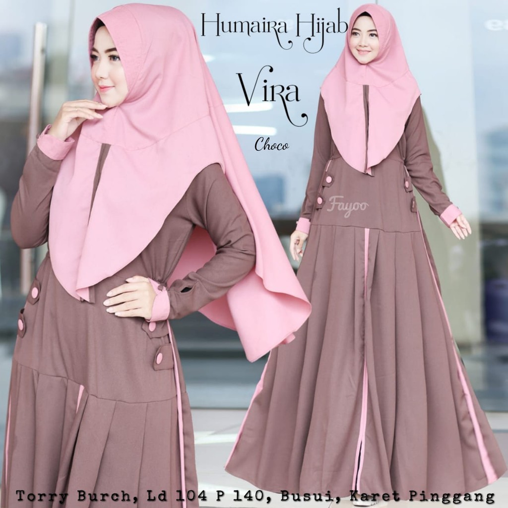 Setelan Gamis Muslimah Khimar HAWA SYARI By ISTANA HIJAB SOLO