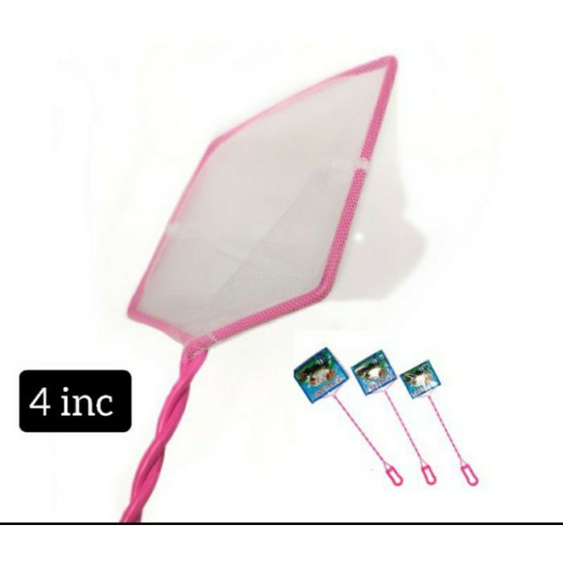 serokan serok seser ikan serokan ikan gagang panjang pink 4 inc