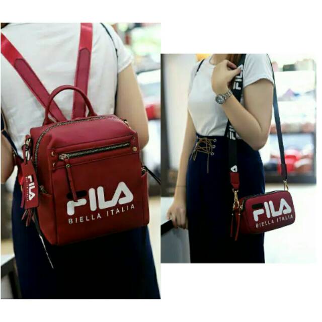 Ransel fila biella 2in1/ransel wanita fila