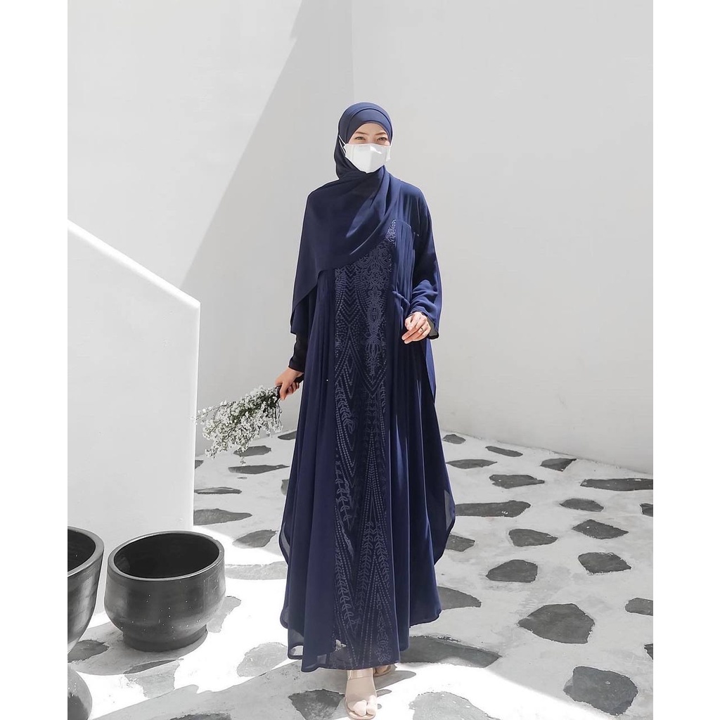 Evolvere - Kaftan Raya (Hanya Kaftan) Fashion Gamis Muslim Wanita Ceruti Baby Doll Mix Brukat