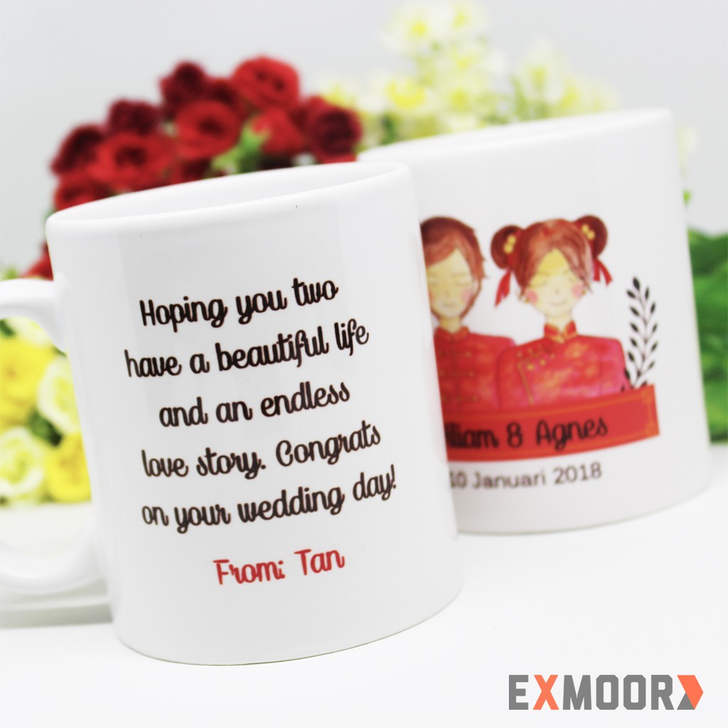 Mug Couple Chinese Wedding untuk Kado Pernikahan