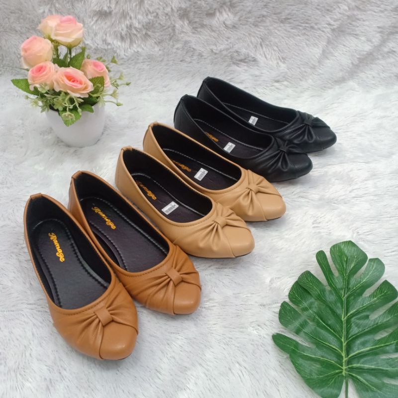 SEPATU FLAT SHOES WANITA SWOL KARET H17 SIZE 37 / 44