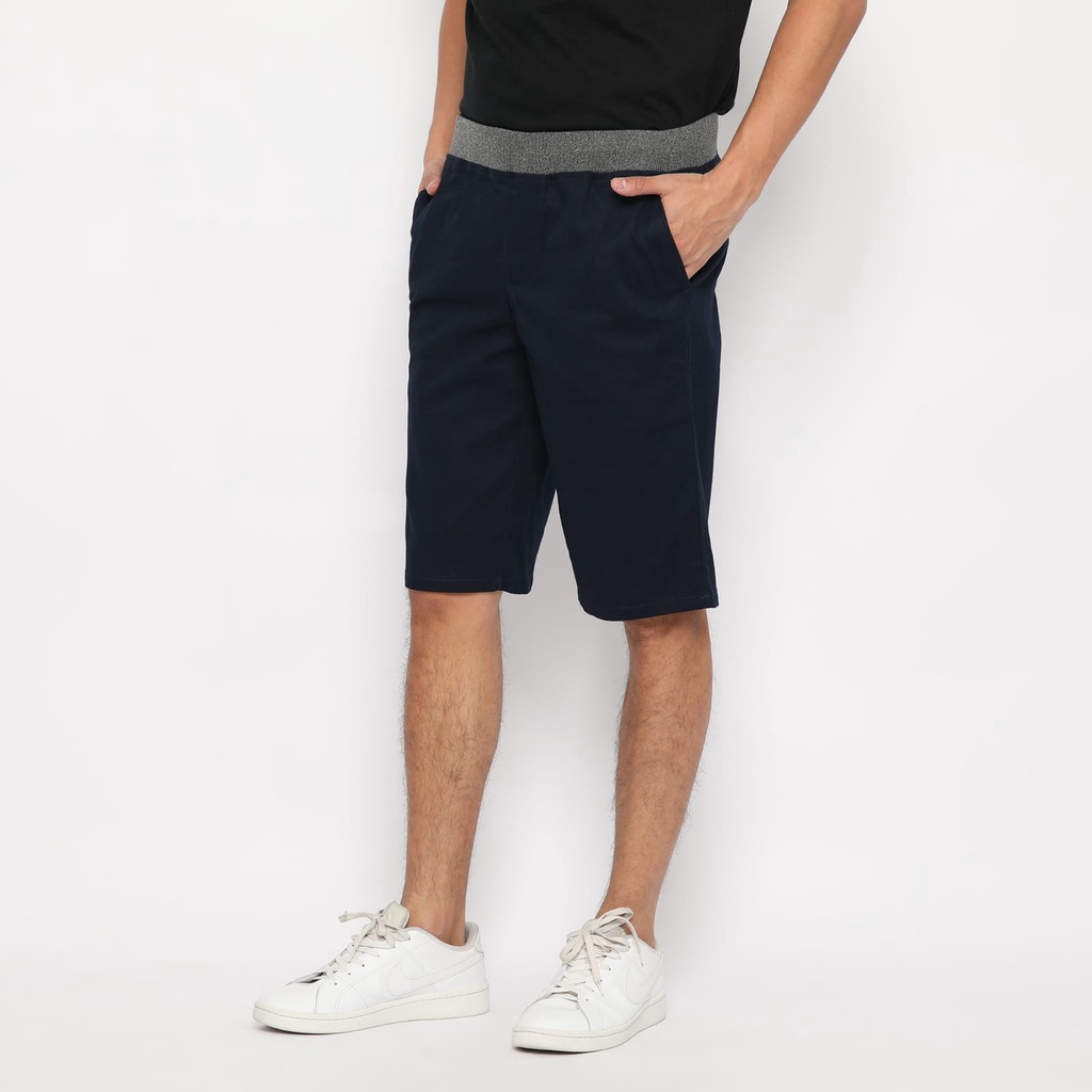 ESCROW CELANA PENDEK CHINO RIB NAVY BIRU TUA