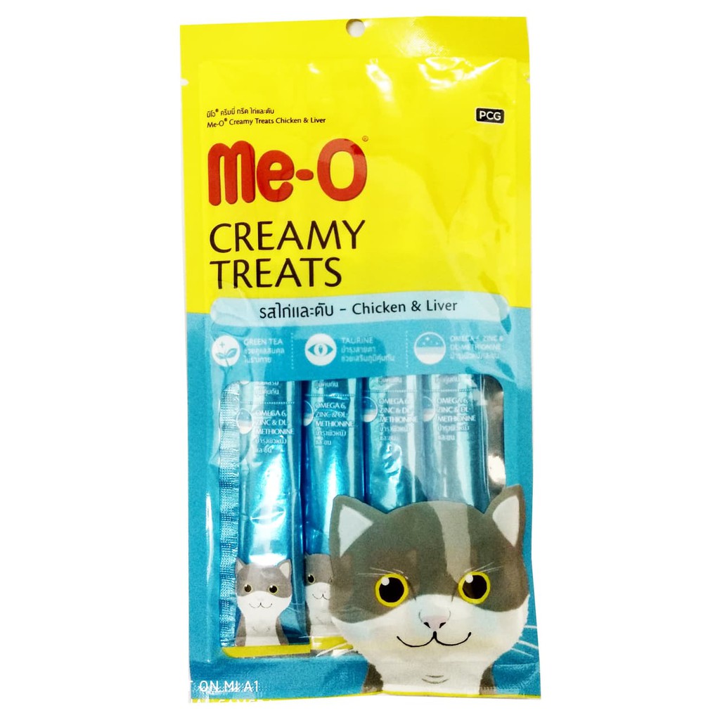 Meo Creamy Treats Chicken Liver 60 gr - Snack Cair Kucing Me-o