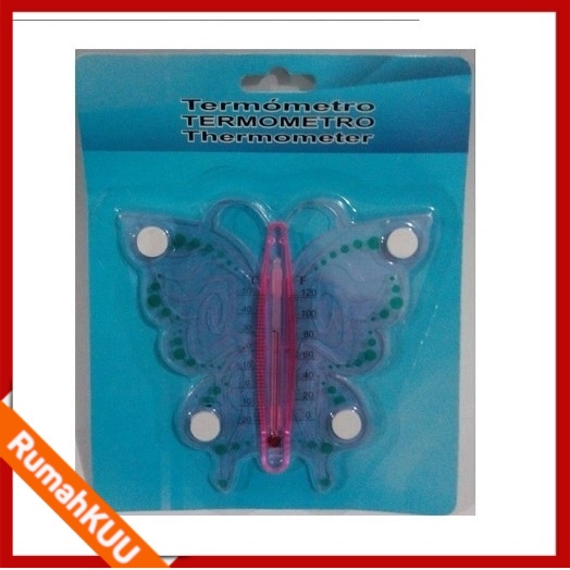 Termometer Dinding Butterfly Thermometer Ruang Bentuk Kupu Alat Pengukur Suhu Temperatur Ruangan