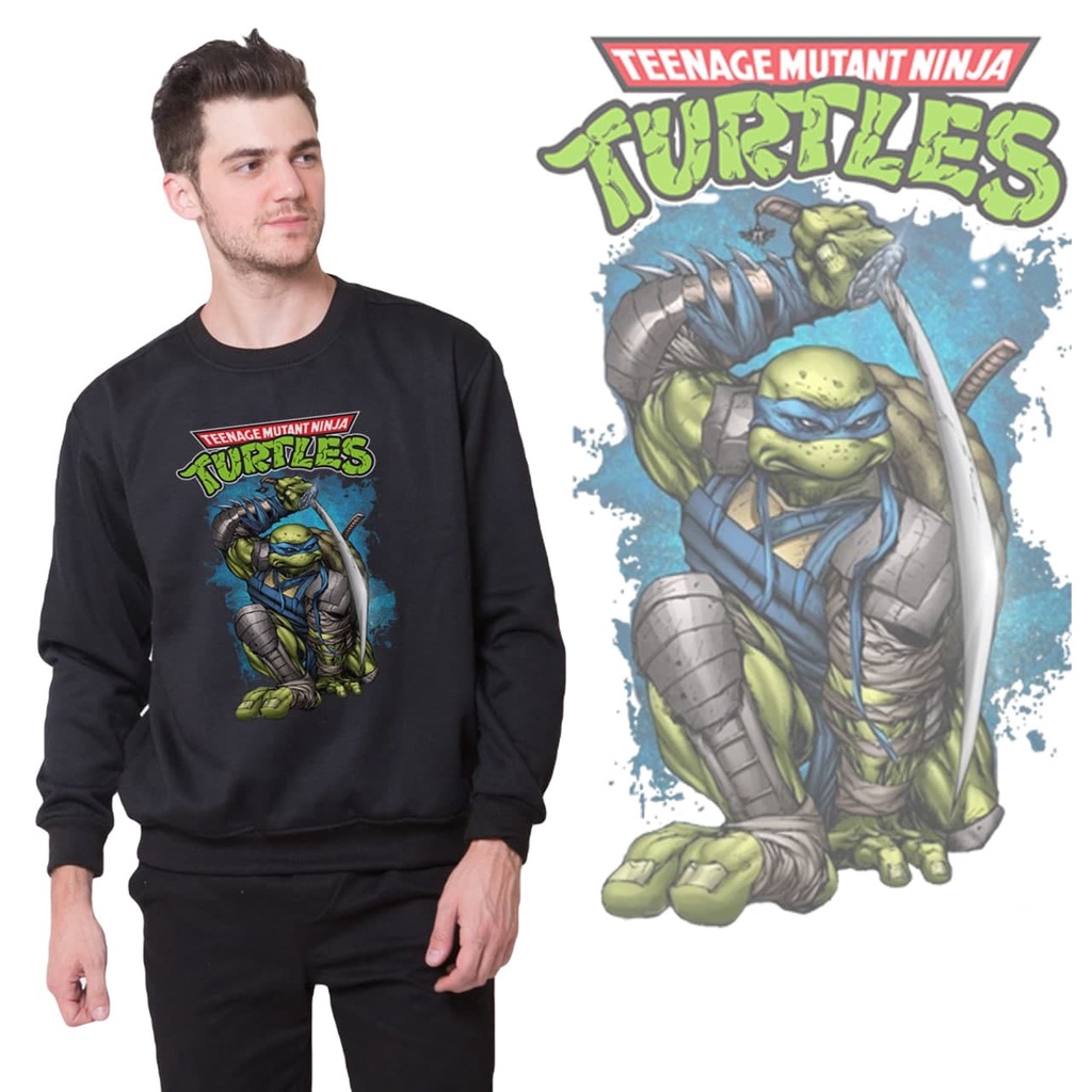 Newofficial Sweater Jumper Printing &quot;TURTLES&quot; TEENAGE MUTANT NINJA Black Collor sweater Crewneck Polos Sablon printing Black Collor  Pria Dan Wanita Sweatshirt Size M L XL Premium