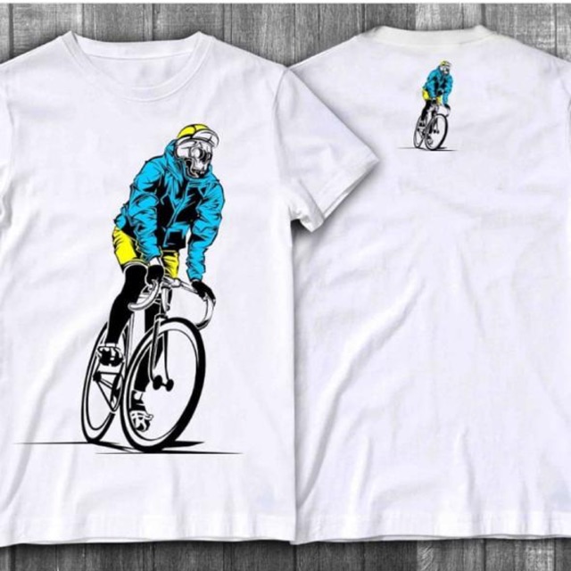 Kaos distro BIKERS JAKET BIRU sablon