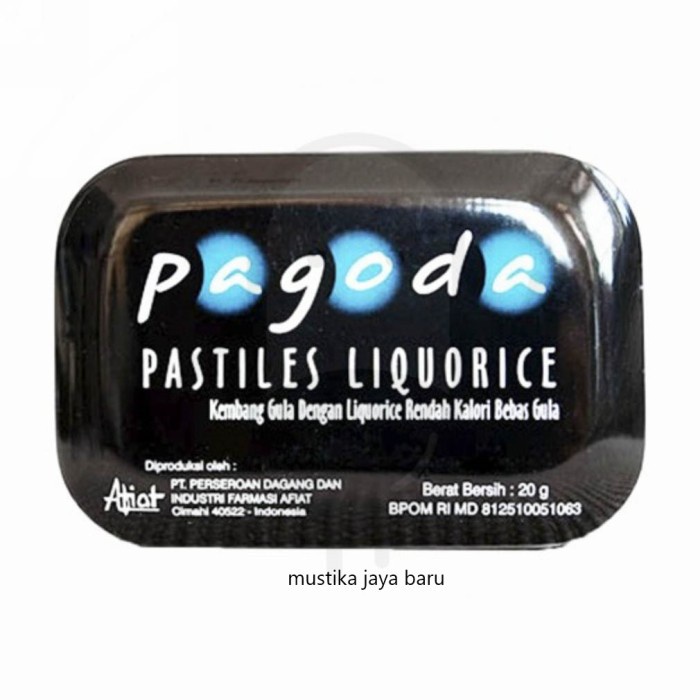 

PAGODA PASTILLES LIQUORICE 20 GR