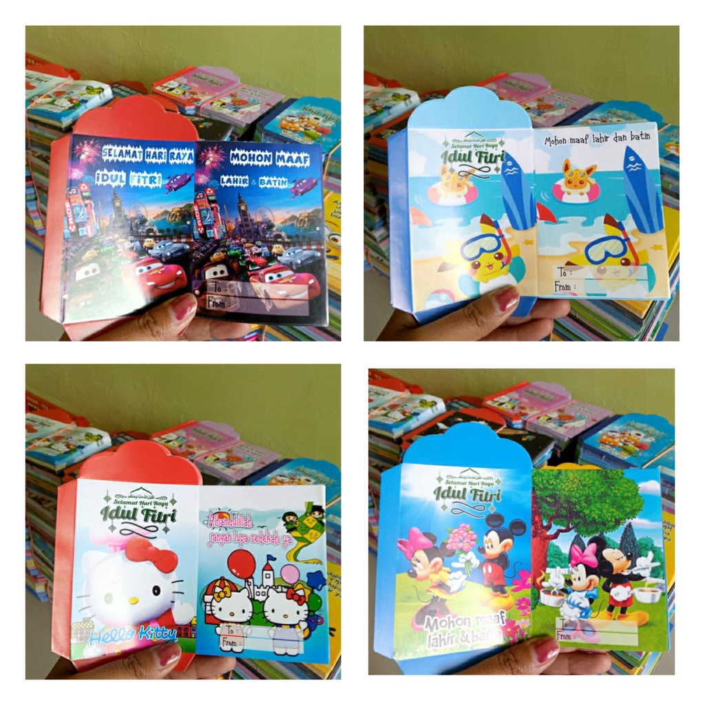 

100 PCS AMPLOP LEBARAN KARAKTER [ COD ]